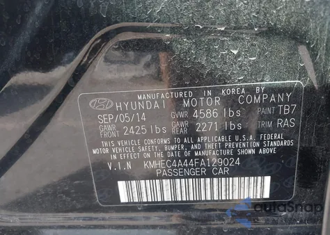 2015 Hyundai Sonata Limited from USA, damaged, VIN KMHEC4A44FA129024